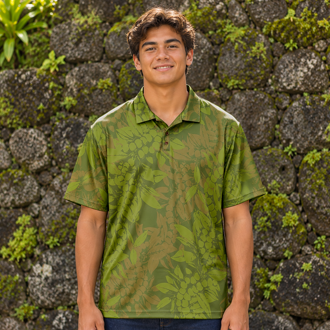 Menʻs Kokeʻe Polo - Green